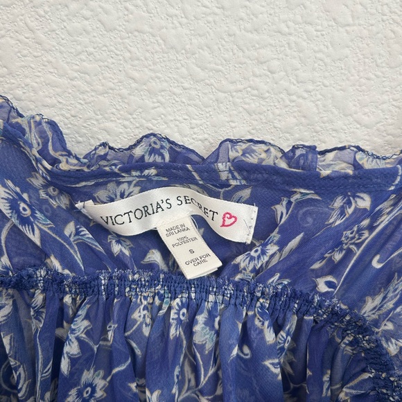 Victoria’s Secret Blue Floral Chemise Babydoll Dress - Small - Picture 4 of 6
